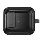 Чехол WiWU Mecha для AirPods 3 противоударный с карабином (черный)