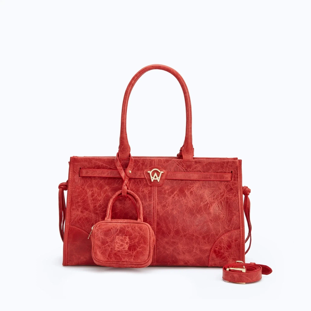 MANC КОЖАНАЯ СУМКА "ZOUZOU", КРАСНЫЙ