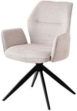 Стул обеденный поворотный с подлокотниками Hem рогожка бежевый