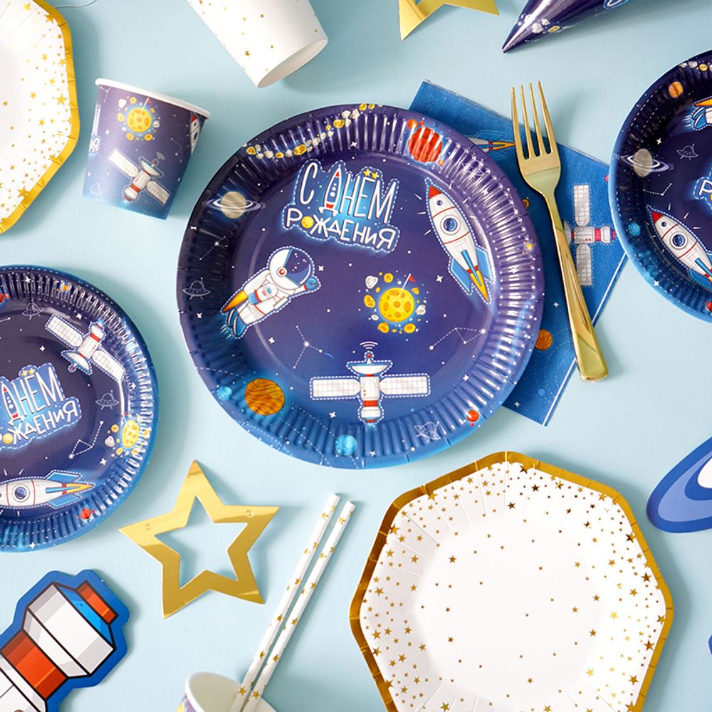 Салфетки «С Днем рождения» Космос / набор 12 шт.