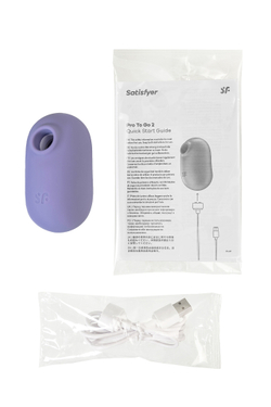 Вакуумный стимулятор клитора с вибрацией Satisfyer Pro To Go 2, фиолетовый, 8,5 см