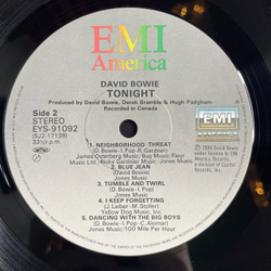 Винтажная виниловая пластинка LP David Bowie Tonight (Japan 1984) (No obi) Don't Look Down