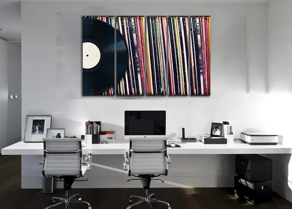 Модульная картина "Виниловые пластинки"
