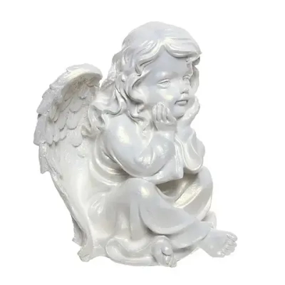 Статуэтка из гипса «Ангел мечтающий» 28см (перламутр)