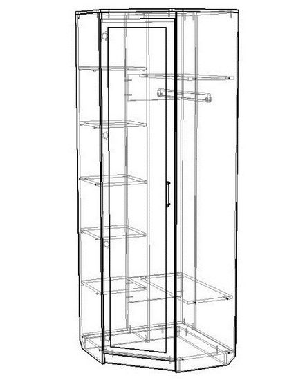 Шкаф угловой ВЕНА с зеркалом левый