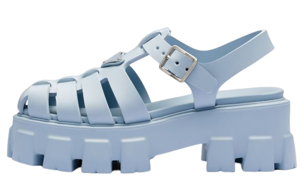 PRADA Monolith Foam Rubber 55mm Sandals Light Blue Women"s