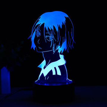 Акриловый светильник на черной подставке "Волейбол - Кэнма Козумэ"