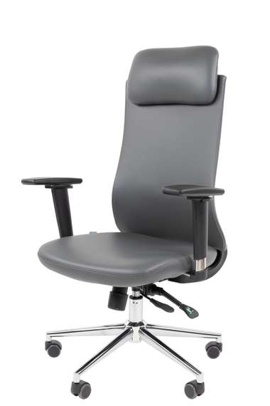 Офисное кресло Chairman 500LUX Россия экокожа cерый