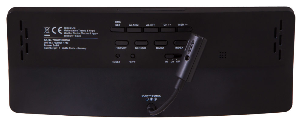 Погодная станция Bresser Temeo Life с цветным дисплеем, черная