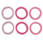 Резинки для волос НАБОР 6 шт., мягкие, большие, оттенки розового, MONTE VITA, 457051