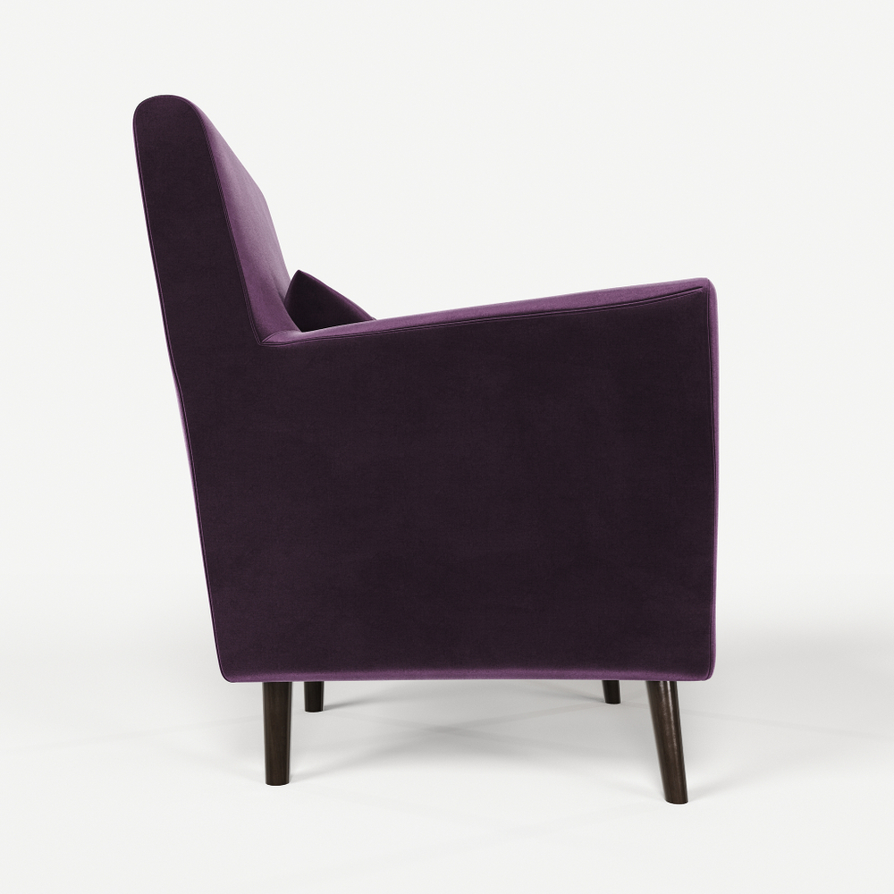 Кресло мягкое Грэйс Z-11 (Фиолетовый) на высоких ножках с подлокотниками в гостиную, офис, зону ожидания, салон красоты.