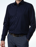 Сорочка мужская VESTER длинный рукав, темно-синий, бамбуковое волокно 51518 19