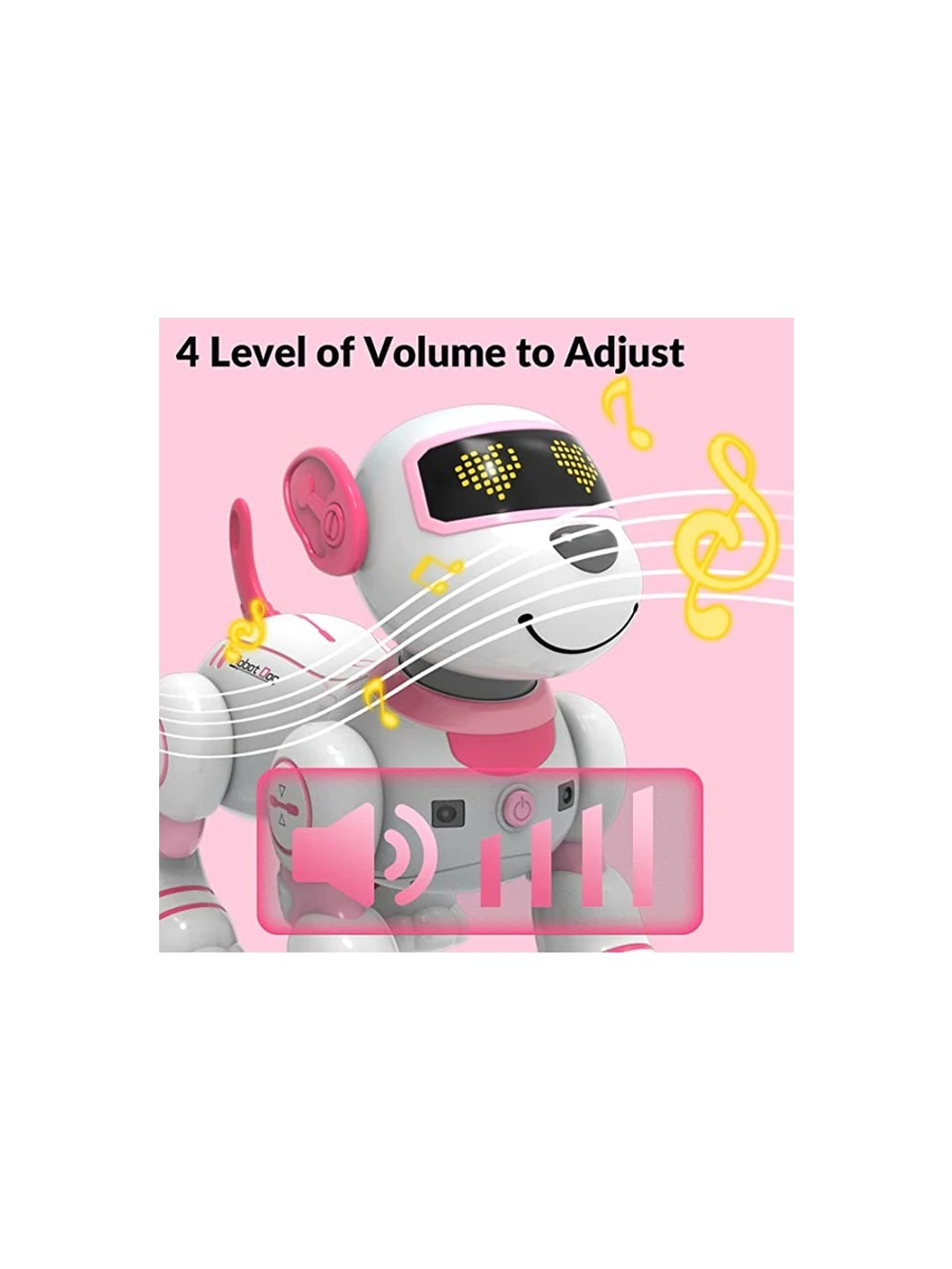 Радиоуправляемый робот-собака Volantex RC Умный друг звук, свет, танцы, розовая