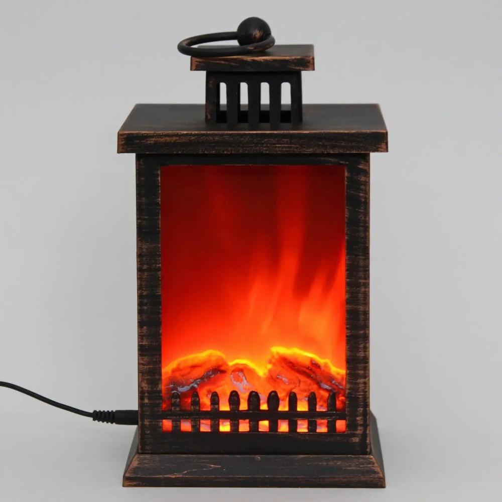 Сувенир с подсветкой «КАМИН - Вечер тепла» 15*12*26 см (питание от USB и батареек)