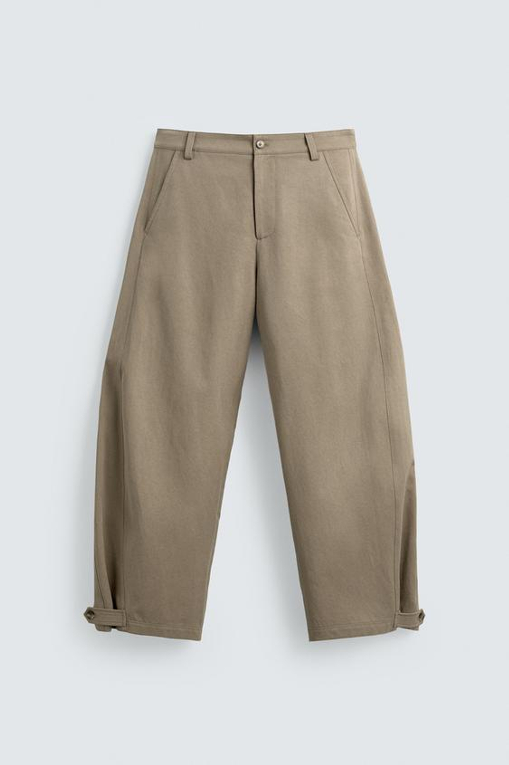 ZARA БРЮКИ RELAXED FIT С РЕГУЛИРУЕМЫМ НИЗОМ, РЫЖЕВАТО-КОРИЧНЕВЫЙ