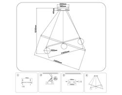 Ambrella Подвесной светодиодный светильник со сменной лампой и с пультом управления LineTech FL66326