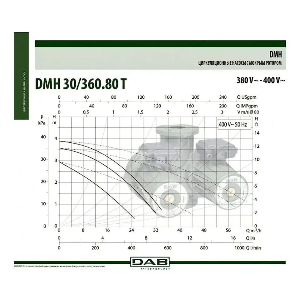 Насос циркуляционный промышленный DAB DMH 30/360.80 T, 505970122