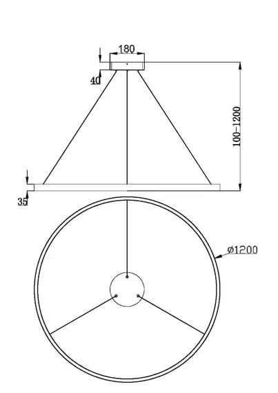 Подвесной светильник Рим / Rim 3000К 81Вт Maytoni mod058pl-l65w3k