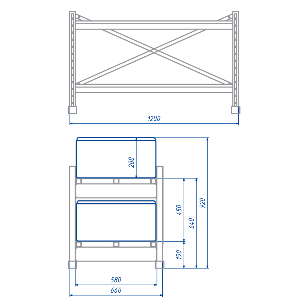 Стеллаж аккумуляторный SKAT SBR-80FT-10-1-2
