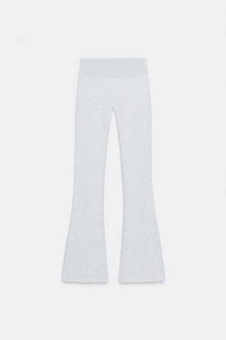 ZARA БРЮКИ FLARE ИЗ ФЛИСА, СЕРЫЙ МЕЛАНЖ