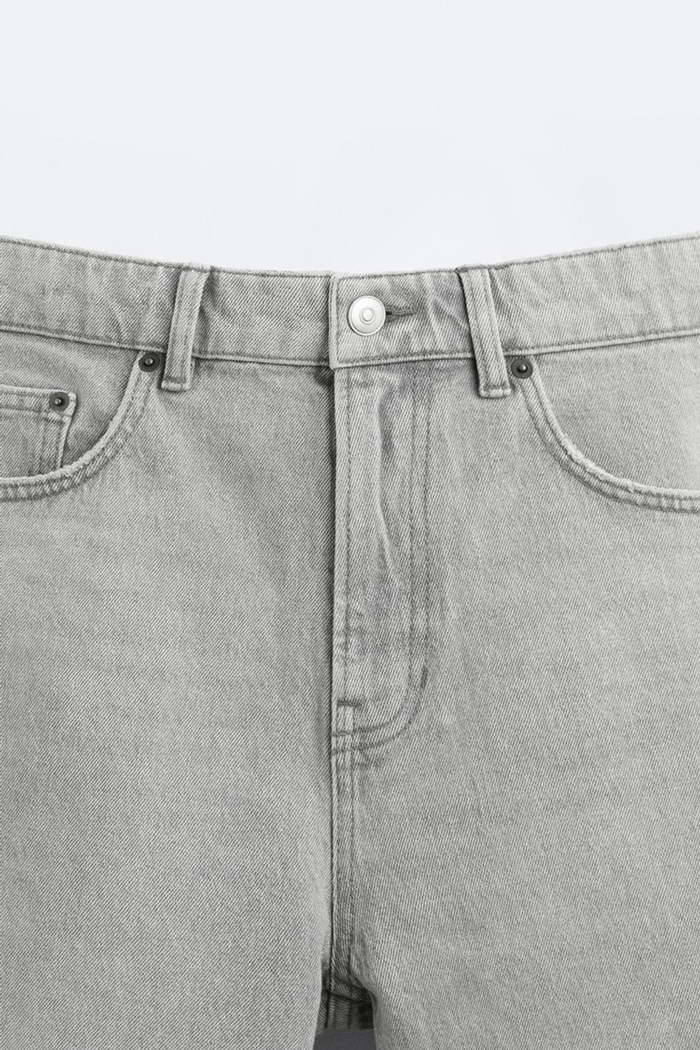 ZARA БАЗОВЫЕ ДЖИНСОВЫЕ ШОРТЫ, СЕРЫЙ