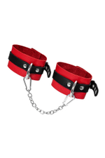 Красно-черные мягкие оковы с одним ремешком и люверсами