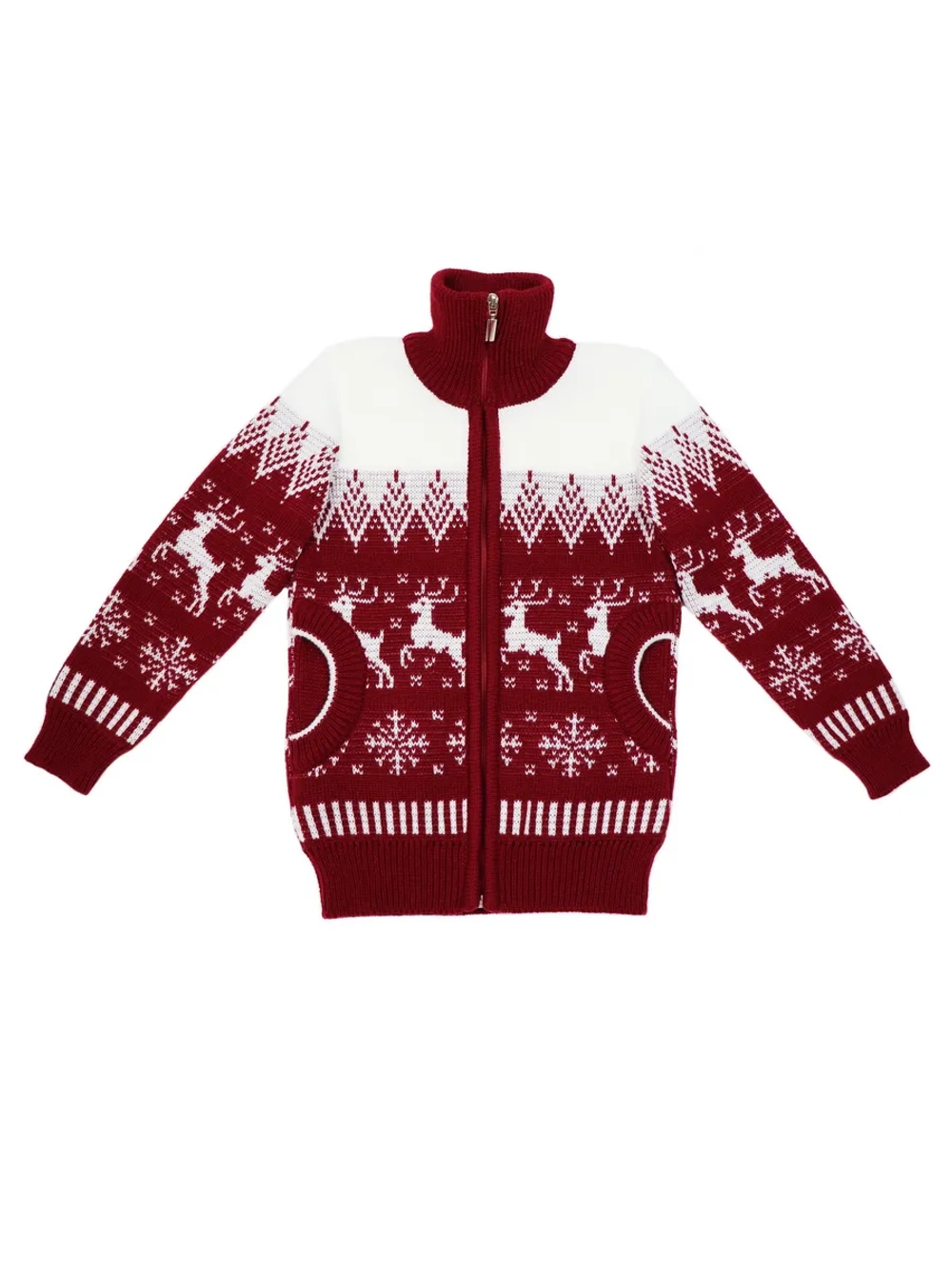 Кофта вязаная на молнии с карманами "Арктика"