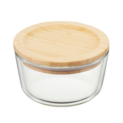 Контейнер 240мл Smart Solutions стеклянный с бамбуковой крышкой