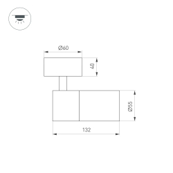 Светильник SP-ARTEMIS-SURFACE-FLAP-R55-12W Day4000 (WH, 8-80 deg, 230V) (Arlight, IP20 Металл, 5 лет) 051787