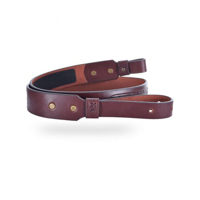 Ремень ружейный прямой 35 мм тисненый, коб. кнопка, коричневый (100 см)