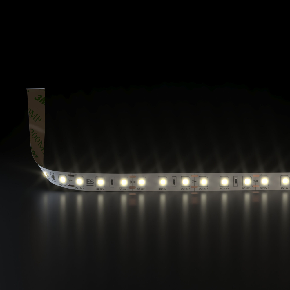Светодиодная лента Лента светодиодная 12V 9,6W 120Led 2835 IP20 теплый белый, 5м