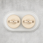 Выключатель 1кл., перекрестный, керамика, цвет песочное золото B1-203-04