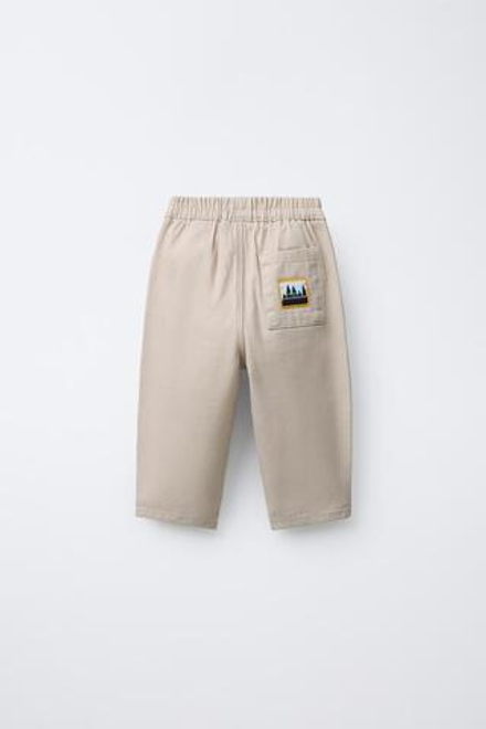 ZARA БРЮКИ BALLOON, КРЕМОВЫЙ