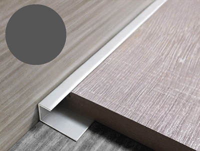 Алюминиевый С-образный профиль для керамики, деревянных полов титан LT