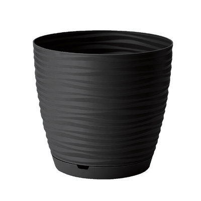 Горшок для цветов Saffron 1,5 л с поддоном (черный)