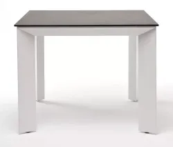 "Венето" обеденный стол из HPL 90х90см, цвет "серый гранит", каркас белый