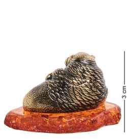 Народные промыслы AM-1393 Фигурка «Морж» (латунь, янтарь)