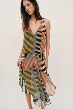 ZARA ПЛАТЬЕ С ПРИНТОМ ПЭЧВОРК, РАЗНОЦВЕТНЫЙ