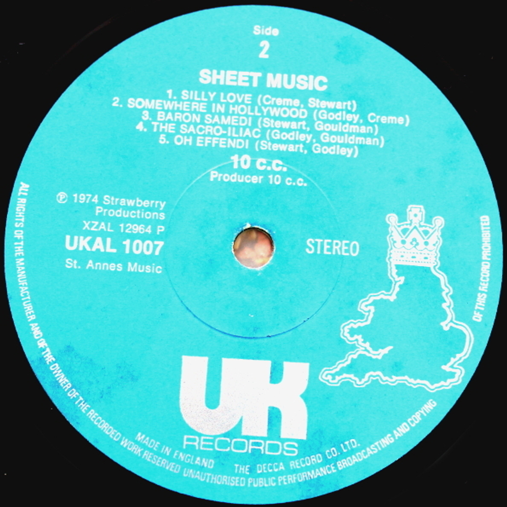 10cc / Sheet Music (LP)