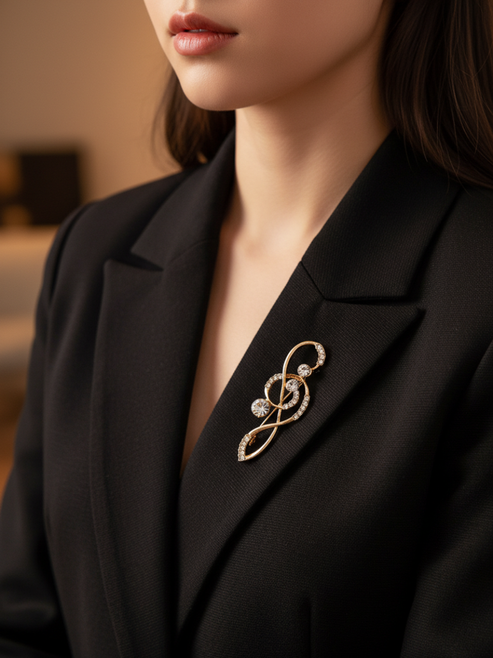 Брошь булавка "Скрипичный ключ".