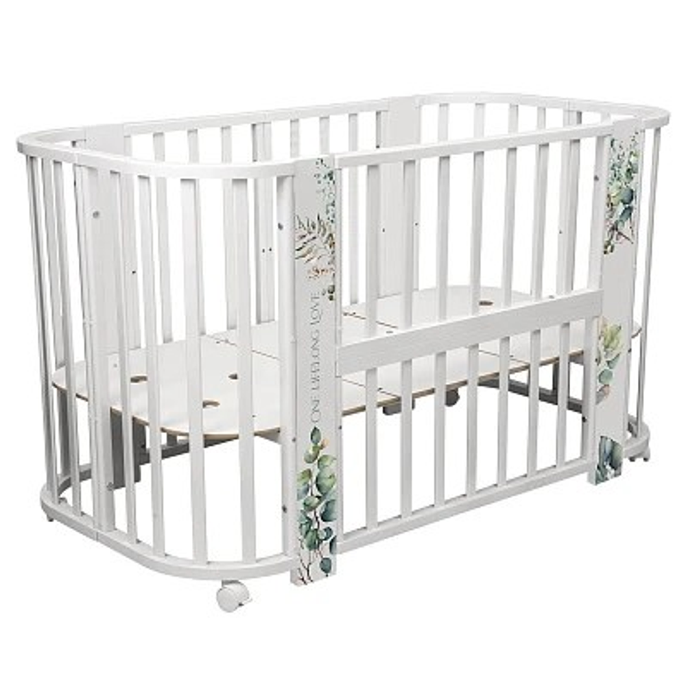 Кровать детская Indigo Baby Line 5 в 1 с поперечным маятником, маленький матрас в подарок