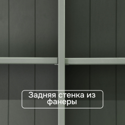 Шкаф витрина 90х39х192, Лена, распашной двухдверный стеклянный для посуды, буфет для кухни, массив сосны, зеленый эвкалипт, Dipriz