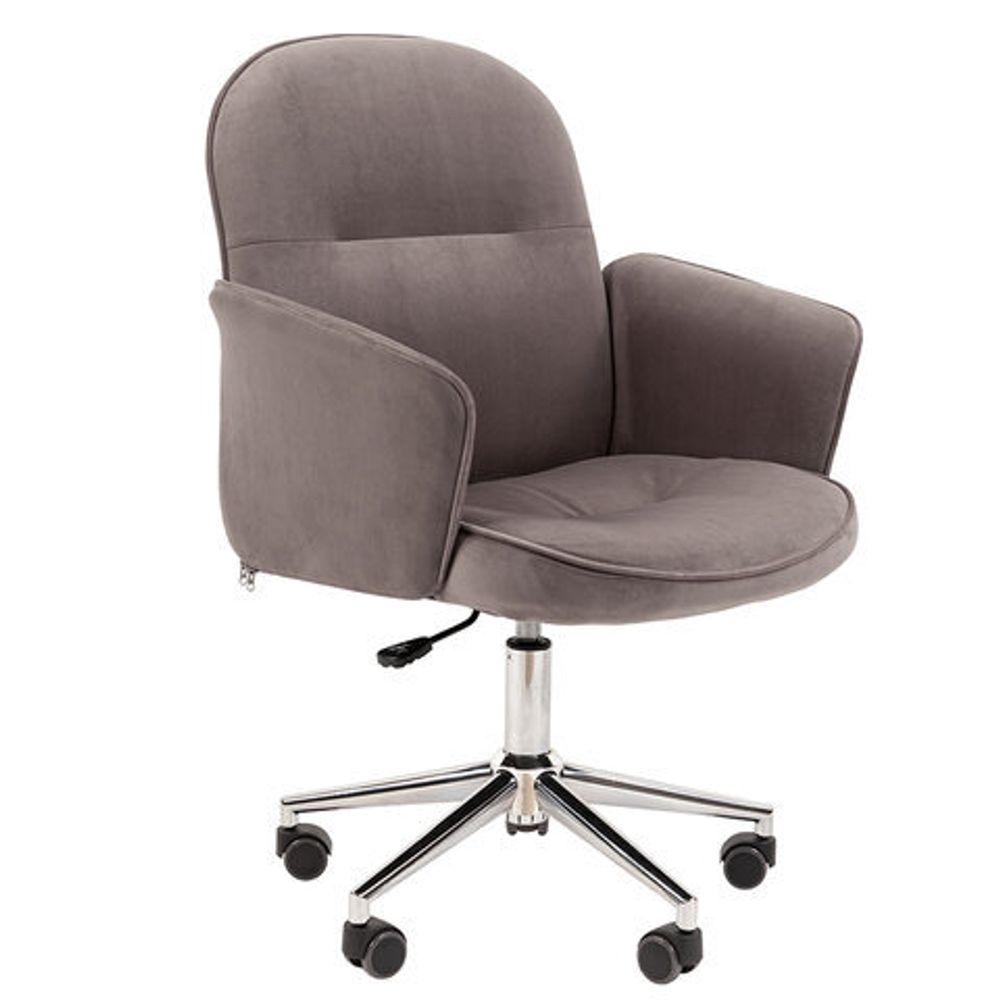 Кресло офисное Chairman CH 130, велюр, темно-серое, ш/к 56244, 7142119
