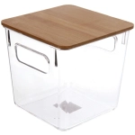 Контейнер для хранения с бамбуковой крышкой «Брамингем», прозрачный, 15.5*15.5*14.5см