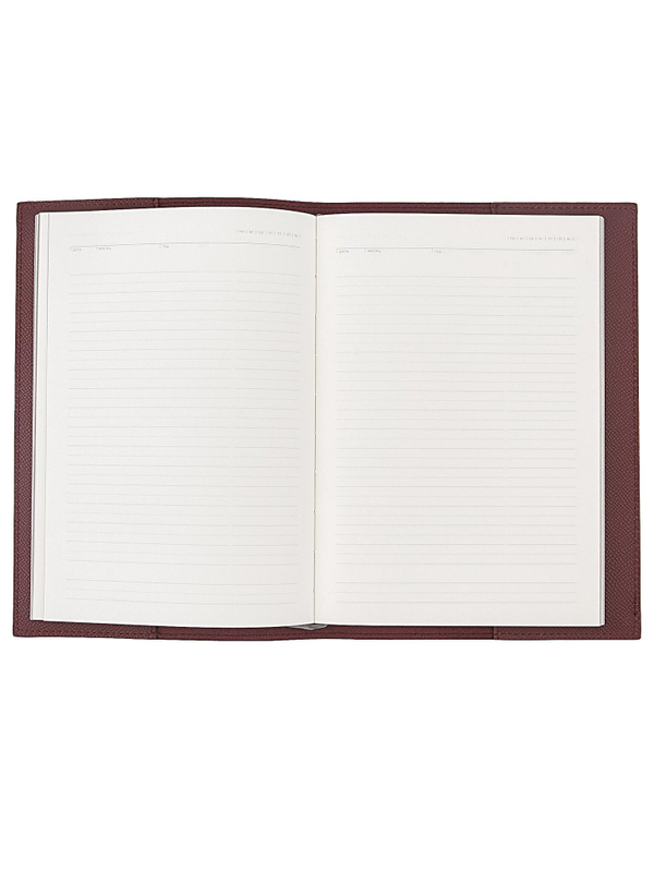 Блокнот DAILY NEW в обложке из натуральной кожи ягодного цвета