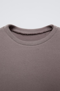 ZARA КОМПЛЕКТ ИЗ ФУТБОЛКИ И ЛЕГИНСОВ, КОРИЧНЕВЫЙ/СЕРЫЙ