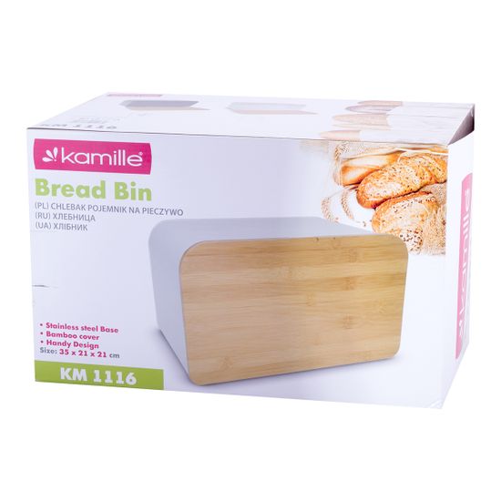 Хлебница Kamille KM 1116 бамбук, нержавеющая сталь