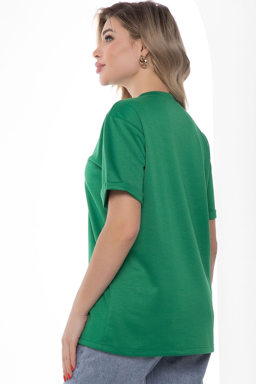 Футболка с вышивкой зеленая Б10058 LT Collection