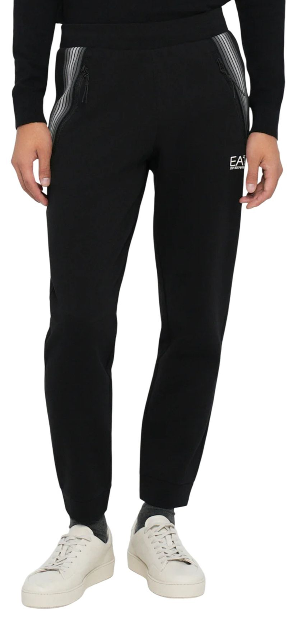Мужские теннисные штаны EA7 Man Jersey - black beauty