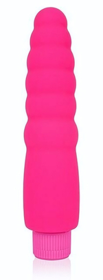 Розовый силиконовый вибратор Cosmo - 15 см. (Цвет: розовый)